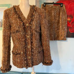 Saks 5th Avenue saks fifth avenue Folio Suit jacket Skirt Set tweed Size 8 (blazer 10) Wool USA Photo 0