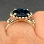 Pandora  Authentic Silver 'Midnight Star' Blue Crystal 925 Stone Ring Size 5 Photo 3