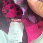 New York and Company Mesh Ruched V Neck Dress Top Size Medium Purple Photo 1