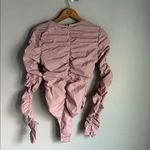 Maniere De Voir NEW Manière De Voir pink ruched long sleeve bodysuit 6 Photo 2