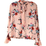Shinestar Pink Floral Blouse Medium Photo 0