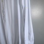 Loft Blue Henley 1/2 Button Down Smock Long Sleeve Flowy Shirt Medium Photo 2