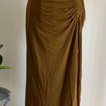 A New Day  Olive Ruched Midi Skirt Photo 0