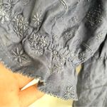 Old Navy  Womens Shirt Blouse Blue Floral Embroidered Smocked Back Size XXL Photo 6