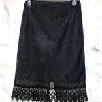 Boutique Black Lace Fully Lined Pencil Skirt with Scalloped Crochet Hem size M Photo 0
