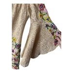 Judith March  Shirt Women Large Beige Lace Embroidered Bell Sleeve Tunic Boho Photo 4