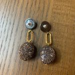 METALLIC TWO TONED PAPER CLIP CHAIN DROP EARRINGS Gray Photo 2