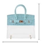 Blue Croc Embossed Twist Lock Bag Charm Photo 1