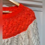 Boden Cable Knit Tunic Fisherman Sweater Orange Size 6 Photo 3