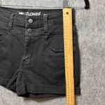 Wallflower Sassy High‎ Rise Denim Shorts Black Wash Cuffed Hem Juniors Size 5 Photo 3