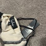 Lulus  Number One Fan Black/Gold Mesh Knotted Bodysuit SIZE M Photo 4