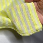Talbots T by  cotton linen blend striped neon yellow t-shirt size XS Photo 4