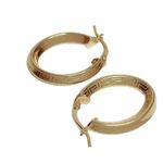 Gold Tone Hoop Oval Greek Design Earrings Photo 4