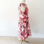 Eliza J Pink Tulip Floral Belted Print Faille Fit & Flare Dress NWT | 8 Photo 6
