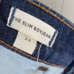 Madewell  The Slim Boyjean Raw-Hem Edition Cropped Dark Wash Denim Jeans Size 24 Photo 6