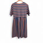 Roolee  Maternity Blue Orange White Striped Babydoll Dress Sz XL Photo 1