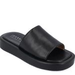 Journee Collection  Denrie Platform Chunky Black‎ Sandal Size 9 Photo 1