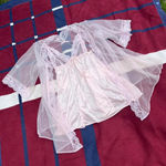 Vintage Pandora by CHIC small Robe & Slip Set Lingerie Petite Sheer Lace Pink Photo 0