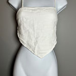 Blanco White 100% Cotton Bandana Tank Top Tie Back Sleeveless‎ Crop Top S Photo 0