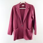 J. Crew Cecile Relaxed Sweater Blazer Jacket Cotton Berry Red Small Photo 1
