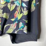 Avia  Floral Athletic Spandex Workout Biker Shorts Medium Gray Orange Tropical Photo 1