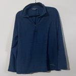 Eddie Bauer Women's XL Blue Quarter Zip Aztec Southwestern Fleece Pullover Photo 0