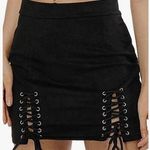 Faux Suede High Waist Lace Up A Photo 0