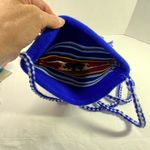 Boho style handcrafted wool purse 12” X 10” Blue Photo 3