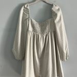 Gianni Bini NWT  Kennedy Green Gingham Long Sleeve Sweetheart Neck Babydoll Dress Photo 3