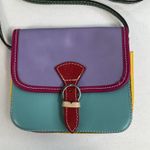 Vera Pelle Leather Crossbody Bag Saddle Bag Italian Leather Small Purse Travel Purple Photo 2