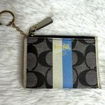 Coach Black Signature Double Strap Coin Purse Wallet Photo 0