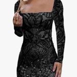 black hoco long sleeve mini dress Size M Photo 0