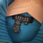Lauren Ralph Lauren Sweater Mock Neck Cable Blue Zip Boat Nautical Preppy M Size M Photo 2