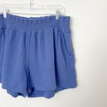 Three Dots [] Periwinkle Blue Cotton Gauze High Rise Elastic Waist Shorts Sz XXL Photo 7