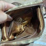 Chez Women's Fine Leather Snakeskin Embossed Crossbody Bag Brown Beige One Size Photo 8