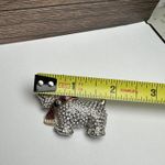 Rhinestone Scottish Terrier Dog Scottie Brooch Pin Two Tone Enamel Plaid Scarf Photo 4