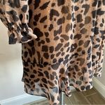 Whistles Flounce Dress Brushed Cheetah Flippy Dress Career Wear Brown Size 10 Photo 7