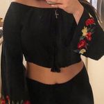 PacSun Black Off The Shoulder Crop Top Photo 0