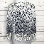 Cyrus  Gray Leopard Print Cardigan Sweater Size Large Photo 5