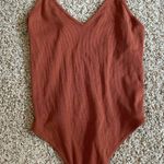 BP Ribbed Burnt Orange Bodysuit NWT V-Neck Tank Thong Stretch Photo 4