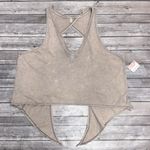 Free People Movement Slate Storm Tan Kickin In V Neck Open Back Tie Tank Large Photo 7