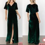 Baltic Born  Meghan Velvet Wrap Maxi Dress Emerald Green Holiday Party Christmas Photo 1