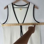Anthropologie Black Trim Color Block White Button Front Vest Stretch Crepe XL Photo 10