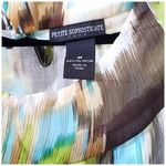 Petite Sophisticate  Green and Brown Patterned Blouse With Bow-Euc- Medium Photo 4