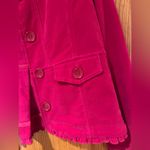 Anthropologie Luii Pink Corduroy Ruffle Button Front‎ Pockets Jacket Size Small Photo 2