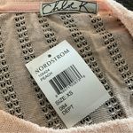 Chloe K  mesh knit scoop neck dolman sleeve pullover sweater hi low peach size XS Photo 3