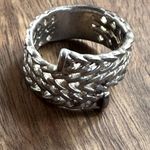 Unique Signed NF 925 Sterling Silver Braided Pattern Size 8 Photo 0