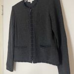 St. John  Dark Gray Santana Knit Full zip jacket size US 2 Photo 2
