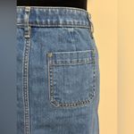 Loft EUC Medium Wash Denim Button Front Frayed Mini Skirt size 00P Photo 6