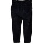 ZARA Corduroy Straight Leg High Rise Cropped Pants Trousers Raw Hem 31 Black Photo 10